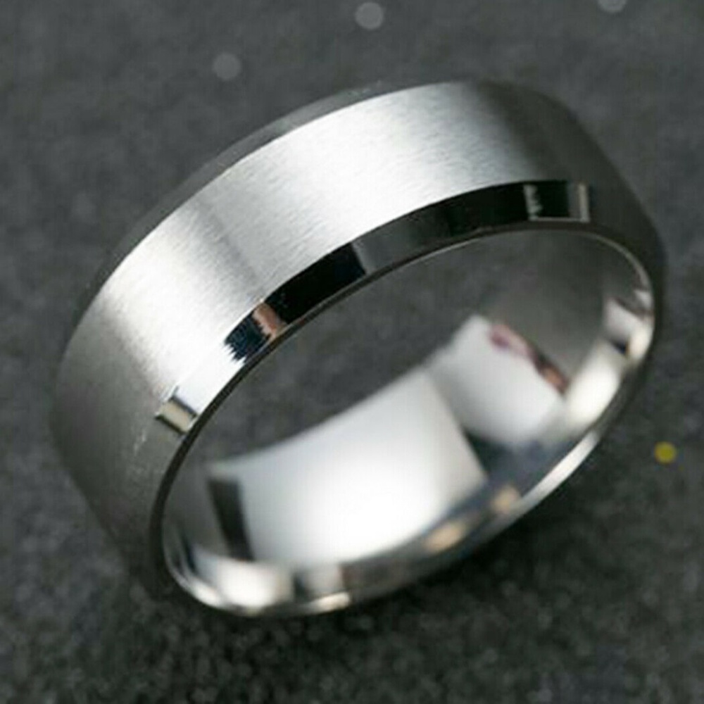 8mm Men&Women Stainless Steel Titanium Band Ring - Picture 2 of 2